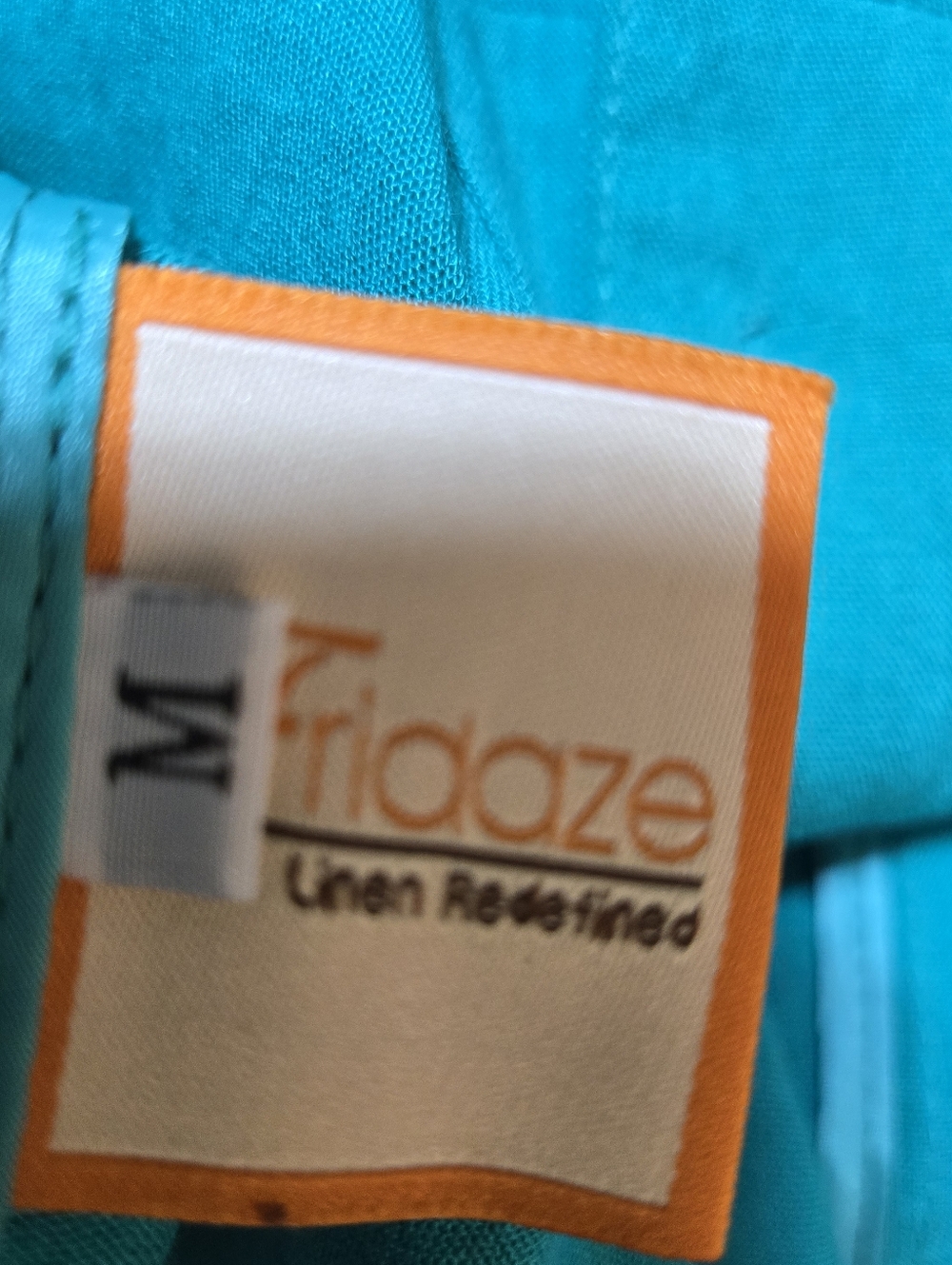 FRIDAZ Women’s Size M 100% Linen Teal Button-Front Casual Jacket Top - Picture 2 of 9